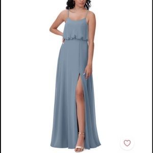 Azazie Dusty Blue Lupe Bridesmaid Dress